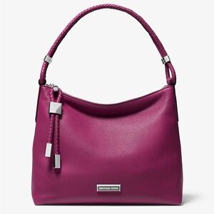 Michael Kors Lexington Medium Raspberry Pebbled Leather Shoulder Bag